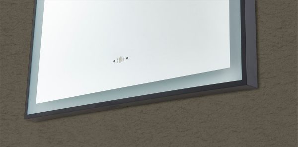 Aura Iron Framed LED Mirror – Front & Backlit Smart touch free controls 600*900mm LFMAR6090 - Image 6