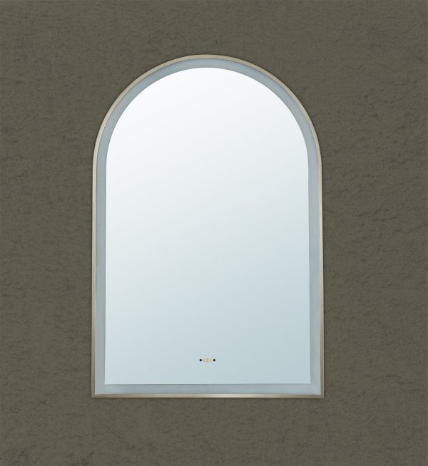 Aura Iron Framed LED Mirror – Front & Backlit Smart touch free controls 600*900mm LFMAR6090 - Image 4