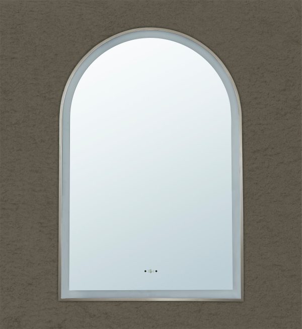 Aura Iron Framed LED Mirror – Front & Backlit Smart touch free controls 600*900mm LFMAR6090 - Image 5