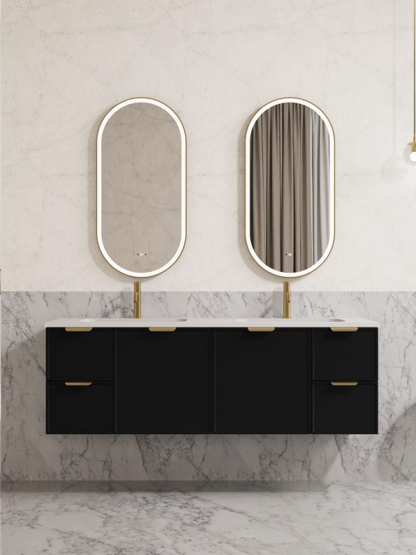 Lirra Iron Framed LED Mirror Electroplated 450/600mm LOFM4590/LOFM60100-MB/BG/BN/GM