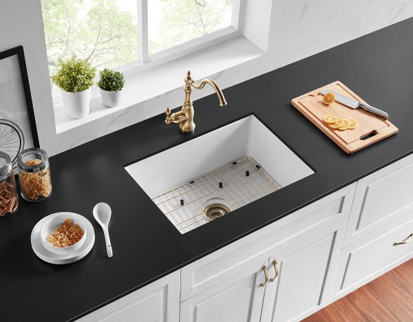 Camden Fireclay Square insert/undermound sinks 810*480*255mm (FCND810GW/MB) - Image 4