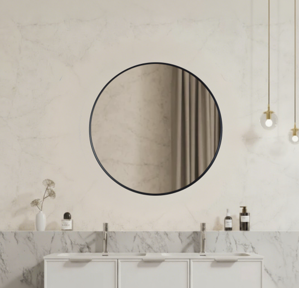 Vetra Aluminum Framed Mirror 5mm Copper Free with Safety Film 600/700/800 VRFM600/700/800-MB/BG/BN/GM - Image 3