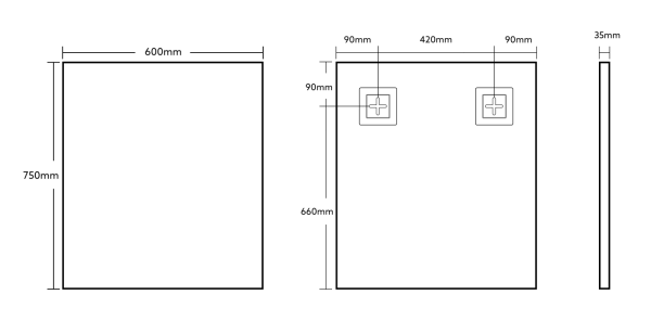 Vetra Aluminum Framed Mirror 5mm Copper Free with Safety Film 450/600/750/900/1200 VSFM4560/6075/7575/9075/1290-MB - Image 9