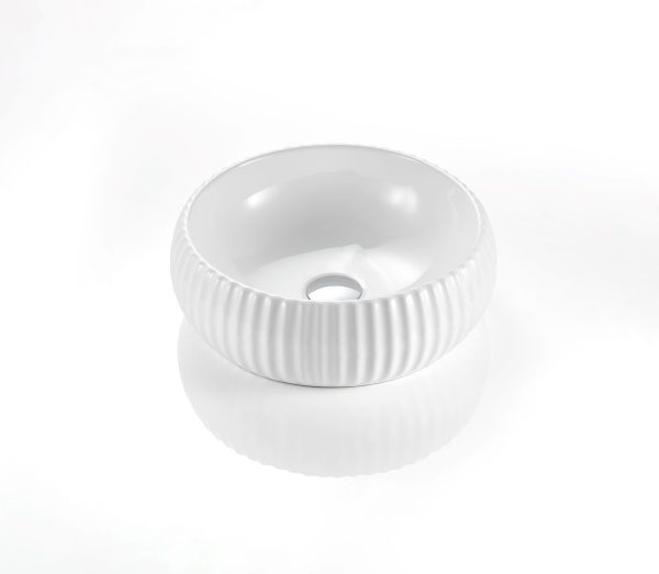 PA4014 Above Counter Basin, Cascade Fluted Art Basin(Round: 400*400*140mm)