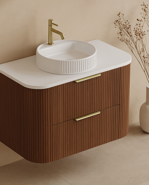 CETO Artis Wall-Hung PVC fluted Curved Vanity ART900W-D-CO/PO/WAL