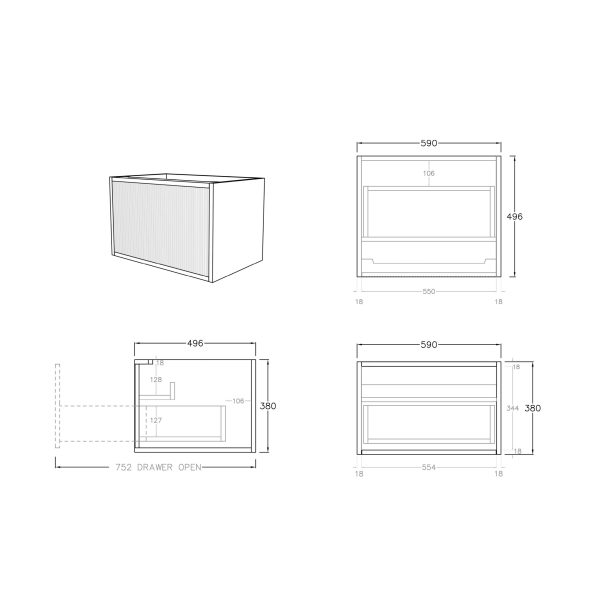 Bellevue Wall Hung Cabinet K65W - Image 4