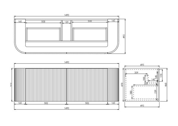 Avalon Wall Hung Cabinet CA1500W-MW/MB - Image 6
