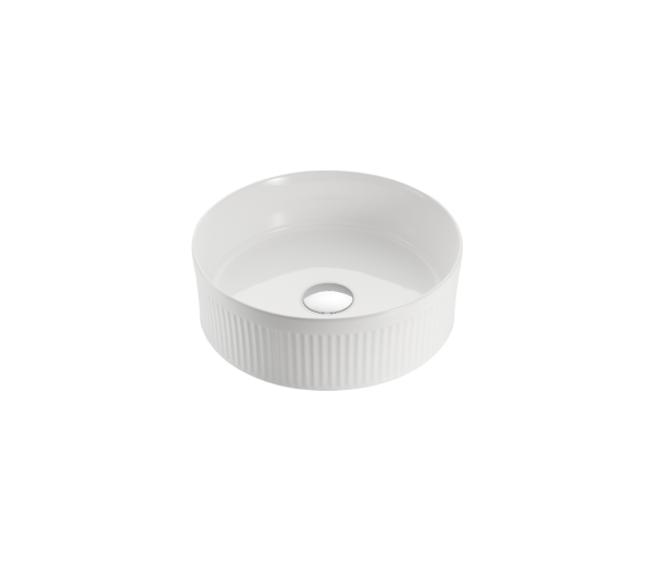 VITO Athena Fluted Round Premium Ceramic Above-Counter Basin 410*410*120mm ATH410R-GW/MW//MB - Image 4