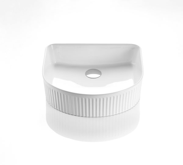 VITO Geneva Fluted Arch Premium Ceramic Above-Counter Basin 415*365*120mm CA4135AR - Image 4