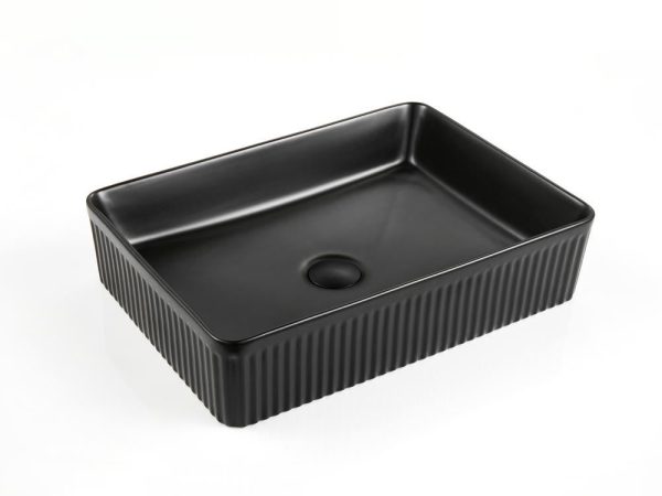 VITO Athena Fluted Rectangular Premium Ceramic Above-Counter Basin 500*380*120mm ATH5038-GW/MW/MB - Image 4