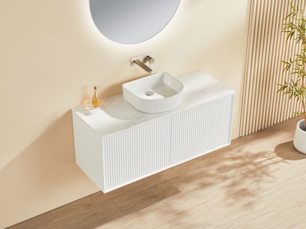 Kirribilli Wall-Hung PVC Fluted Vanity CK1500W - Image 3