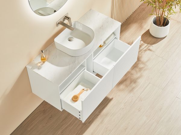 Kirribilli Wall-Hung PVC Fluted Vanity CK1500W - Image 2