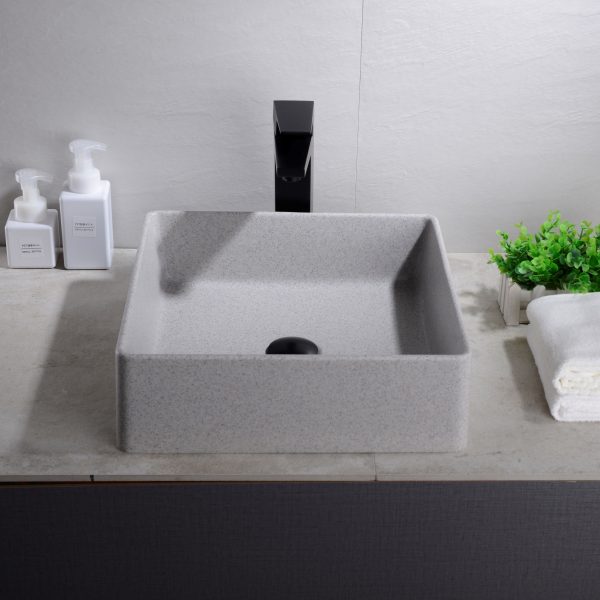 Quartz QZ3838 Above Counter Basin Pop up Waste Included(Square: 380*380*128mm)