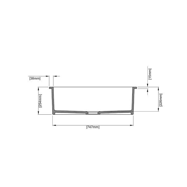Camden Fireclay Square insert/undermound sinks 810*480*255mm (FCND810GW/MB) - Image 9