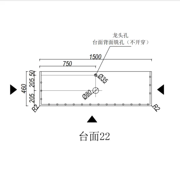 VITO Silica-Free Artificial Quartz Top-Standard AW/GW/NM154/154D(1500*460*20mm) - Image 7