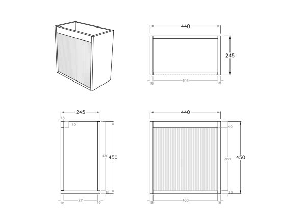 Bellevue Wall Hung PVC Cabinet K42WCO-PT/K42WPO-PT - Image 6