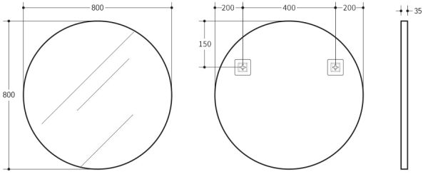 Vetra Aluminum Framed Mirror 5mm Copper Free with Safety Film 600/700/800 VRFM600/700/800-MB/BG/BN/GM - Image 9
