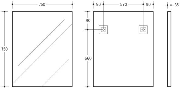 Vetra Aluminum Framed Mirror 5mm Copper Free with Safety Film 450/600/750/900/1200 VSFM4560/6075/7575/9075/1290-MB - Image 7