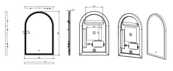 Aura Iron Framed LED Mirror – Front & Backlit Smart touch free controls 600*900mm LFMAR6090 - Image 10
