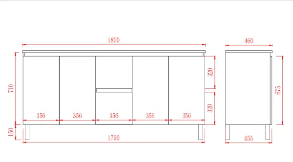 Nordic Freestanding Vanity With Legs N184LG - Image 7