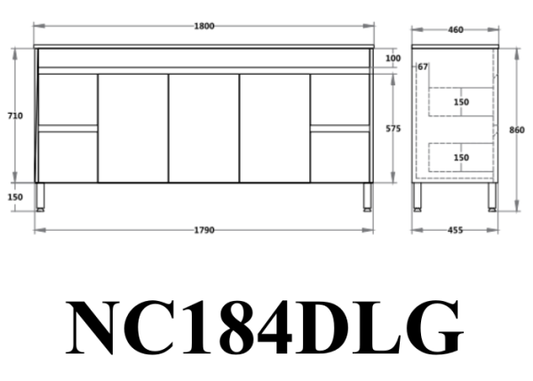 Nova Free-Standing Plywood Vanity NC184LG - Image 4