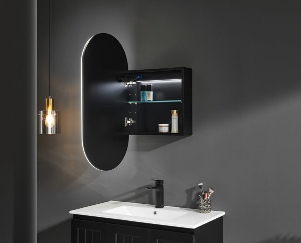 Lumero LED PVC Mirror Shaving Cabinet 450x900x155mm LOSV4590MW-LED/LOSV4590MB-LED - Image 5