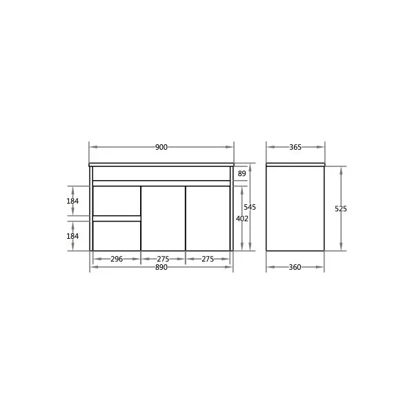 POLAR Wall-Hung PVC White Vanity P93LWH/P93RWH - Image 4
