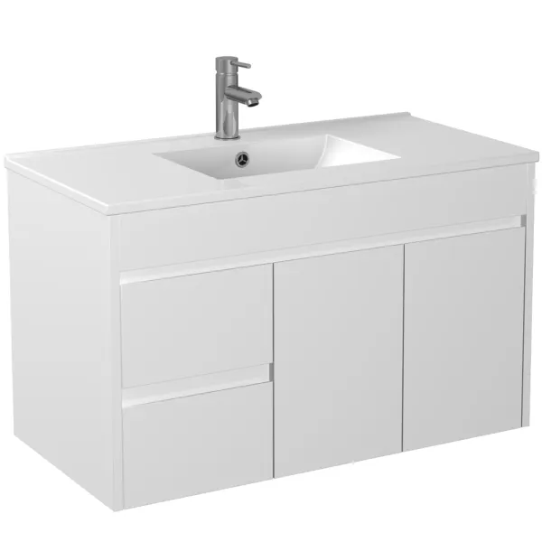 POLAR Wall-Hung PVC White Vanity P93LWH/P93RWH - Image 2