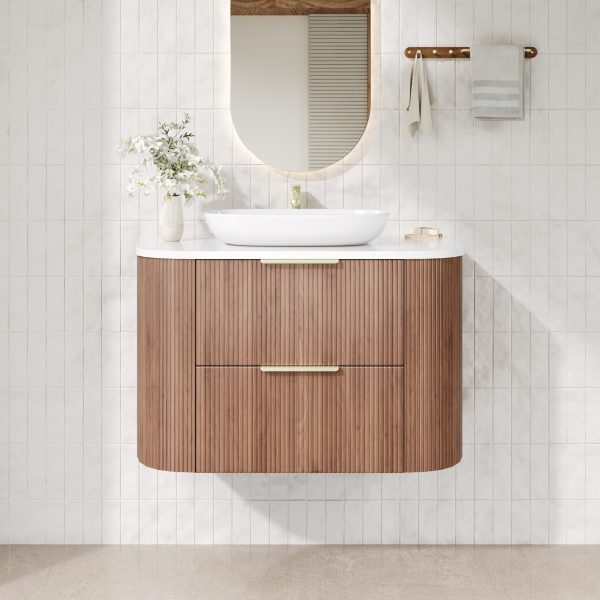 CETO Artis Wall-Hung PVC Fluted Curved Cabinet ART600W-D-CO/PO/WAL