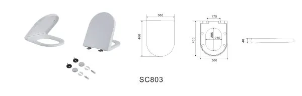 Square UF Toilet Cover Seat For Toilet Ranges SC803/SC803-MW/SC803-MB - Image 4