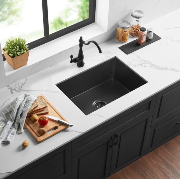 Camden Fireclay Square insert/undermound sinks 677*470*282mm (FCND677GW/MB) - Image 2