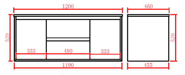 Petra Wall Hung Cabinet PE1200WH - Image 6
