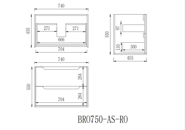Brooklyn Wall Hung Cabinet BRO750-AS/BRO750-RO - Image 8