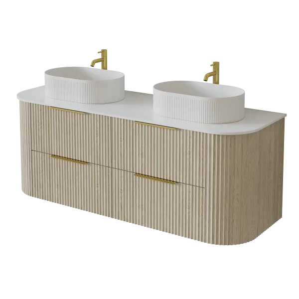 CETO Artis Wall-Hung PVC Fluted Curved Cabinet ART1800W-D-CO/PO/WAL