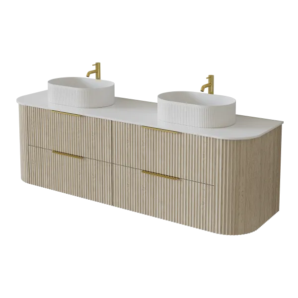 CETO Artis Wall-Hung PVC fluted Curved Cabinet ART1800W-S-CO/PO/WAL - Image 2