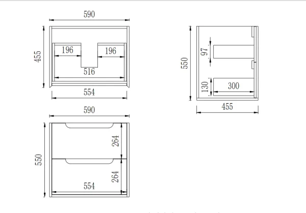 Brooklyn Wall Hung Cabinet BRO600-AS/BRO600-RO - Image 7