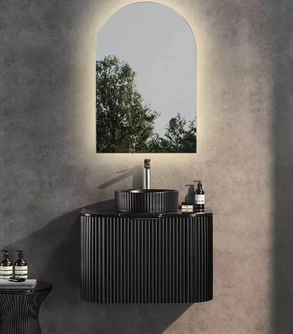VITO Avantti Fluted Curved Vanity 750mm AVT750W-MW/MB - Image 2
