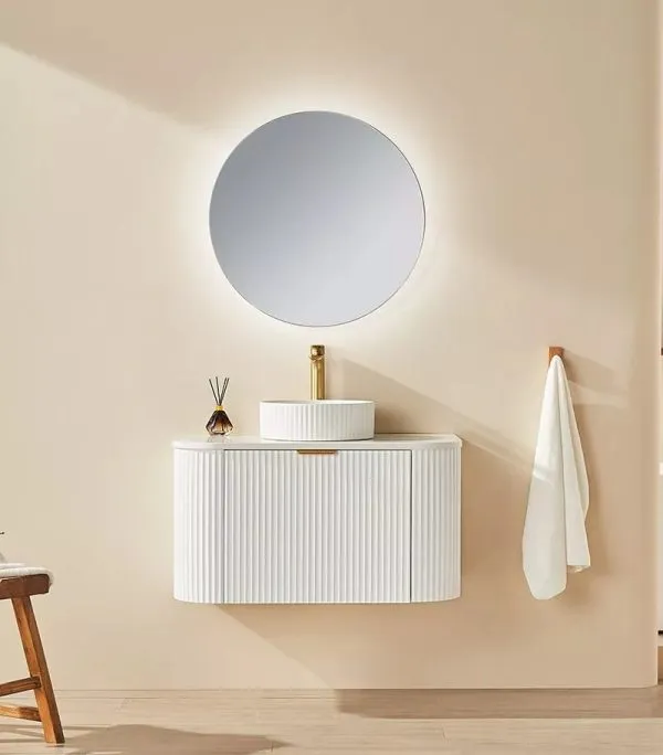 VITO Avantti Fluted Curved Vanity 750mm AVT750W-MW/MB