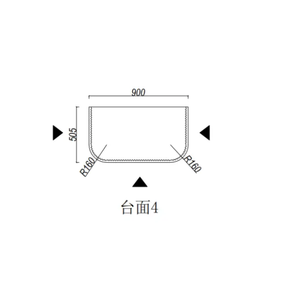 VITO Silica-Free Artificial Quartz Top-Curve 95CV 900*505*20mm - Image 9
