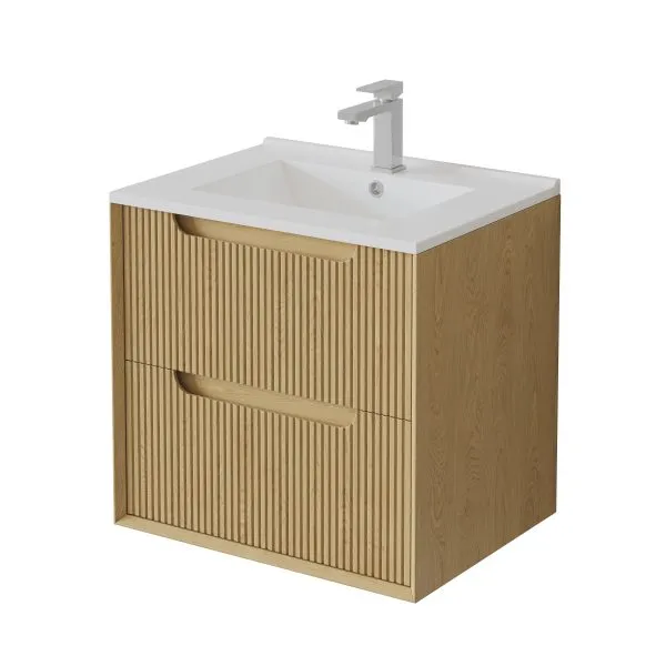 Brooklyn Fluted Wall Hung Vanity VIO600-RO - Image 2