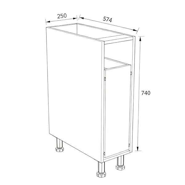Kitchen Trash Bin Cabinet Door 247*735*18=1/BSP-250-D - Image 3