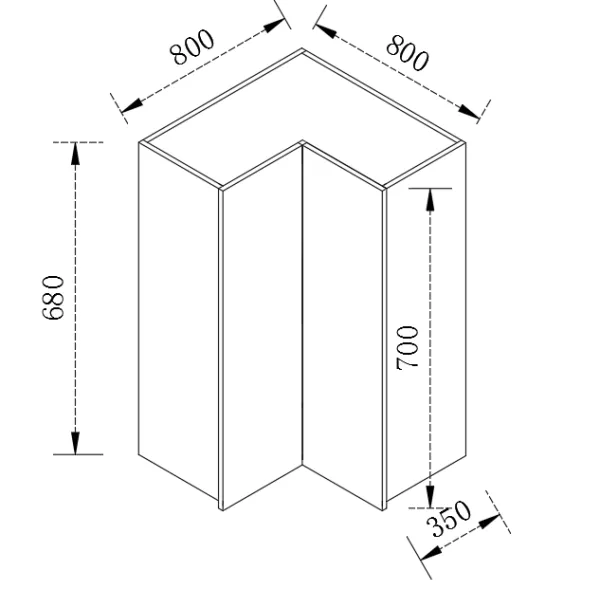 Kitchen Range hook Cabinet 2 Door Cupboard Door CFE-8080-700-D - Image 2